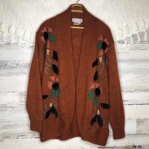 Vintage ViVien Forest embroidered cardigan sweater